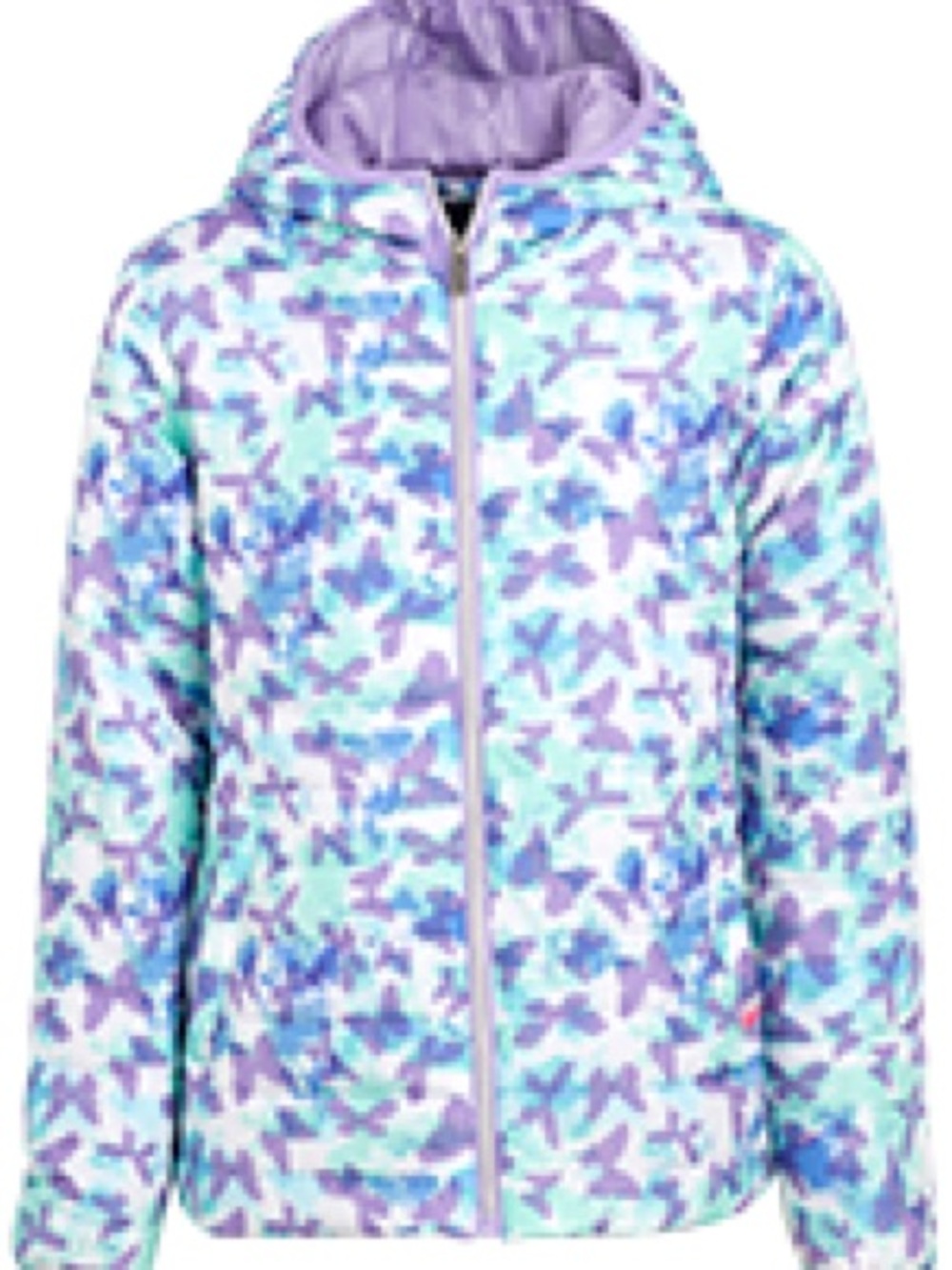 Limited Too Lavender & Aqua Camo Hooded Puffer Jacket
